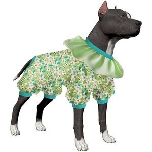 LovinPet Green Floral Dog Pajamas / Jumpsuit
